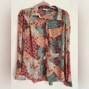 Rose+ Olive floral blouse